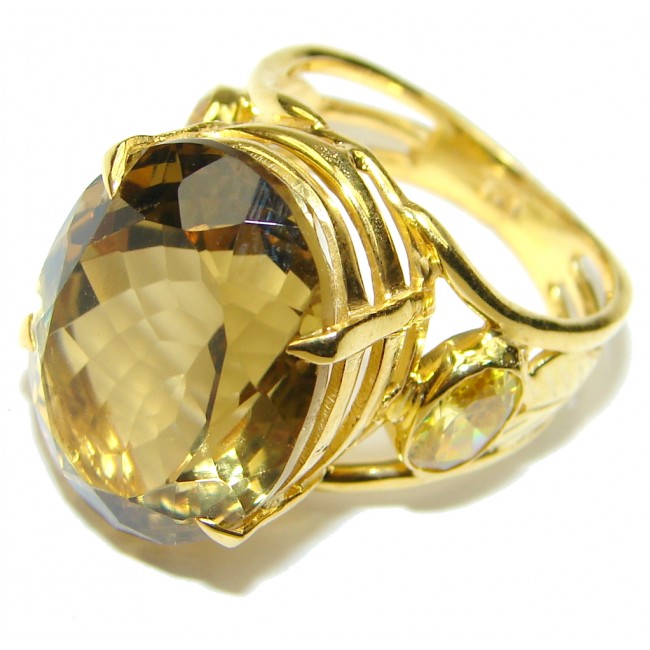 Stunning Citrine 18K Gold Plated Sterling Silver Ring s. 8