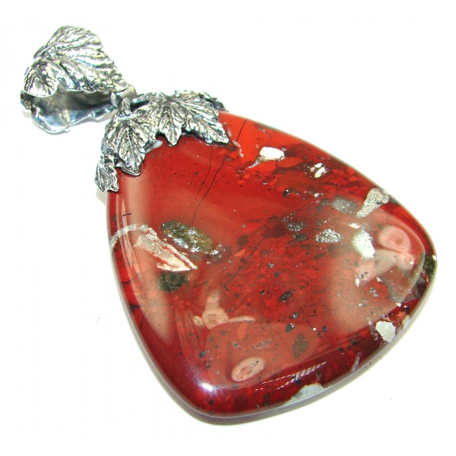 Handcrafted AAA Brecciated Jasper Sterling Silver Pendant
