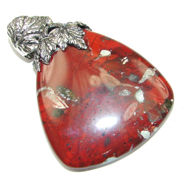 Handcrafted AAA Brecciated Jasper Sterling Silver Pendant