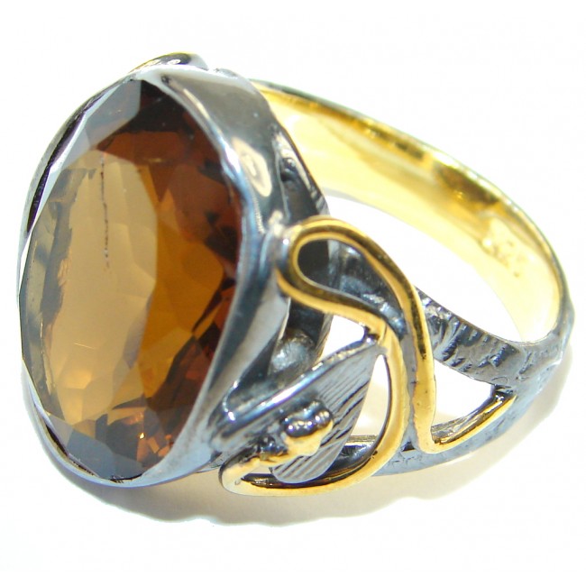 Fabulous Color Changing Quartz, Gold Plated, Rhodium Plated Sterling Silver ring s. 8 1/4