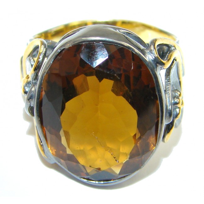 Fabulous Color Changing Quartz, Gold Plated, Rhodium Plated Sterling Silver ring s. 8 1/4
