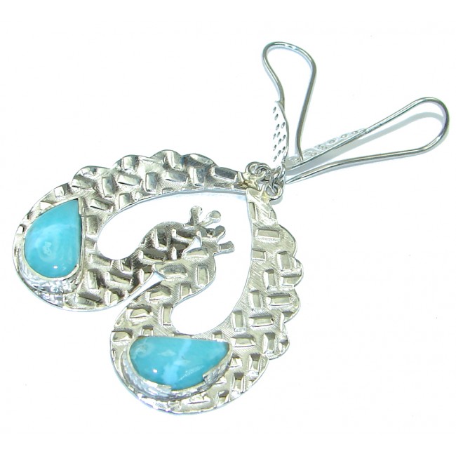 Secret Beauty! Blue Larimar Sterling Silver earrings / Long
