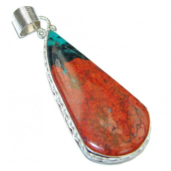 Big! Perfect AAA Red Sonora Jasper Sterling Silver Pendant
