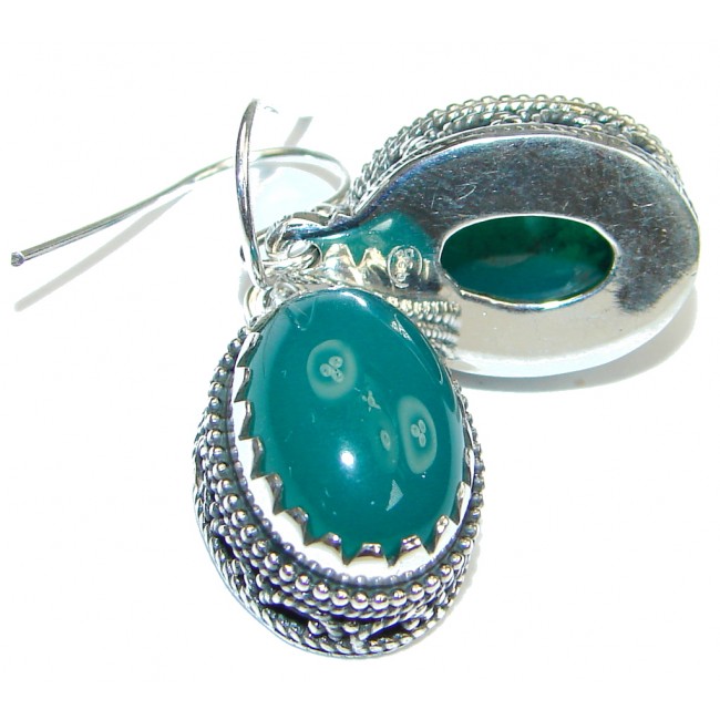 Island Dream! Green Agate Sterling Silver earrings