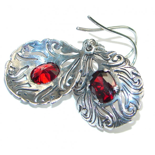 Perfect! Red Garnet Sterling Silver earrings