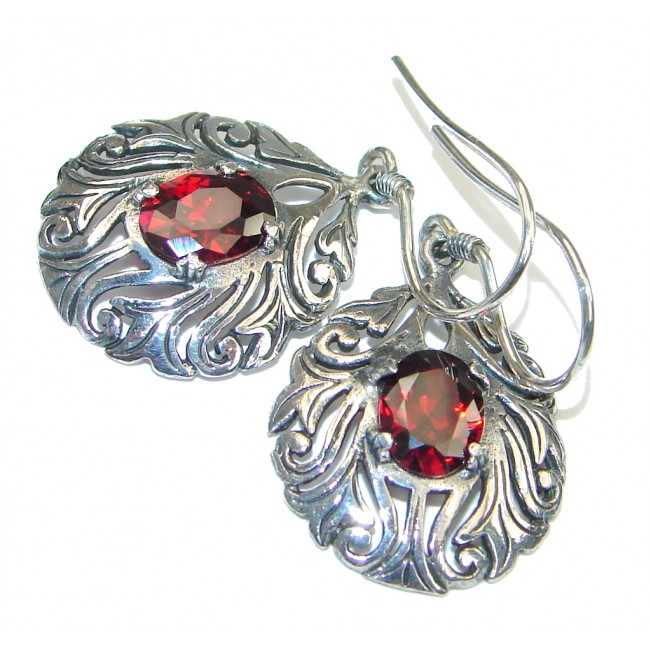 Perfect! Red Garnet Sterling Silver earrings