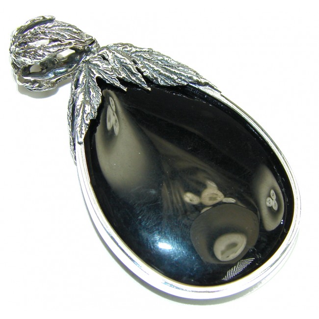 Luxury AAA Black Onyx Sterling Silver Pendant