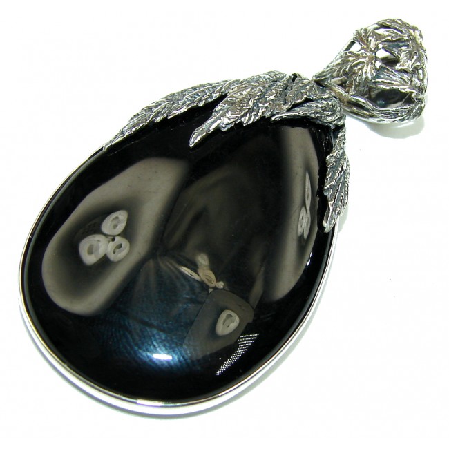 Luxury AAA Black Onyx Sterling Silver Pendant