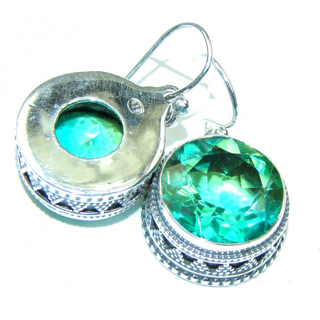 Vintage Style Green Quartz Sterling Silver earrings