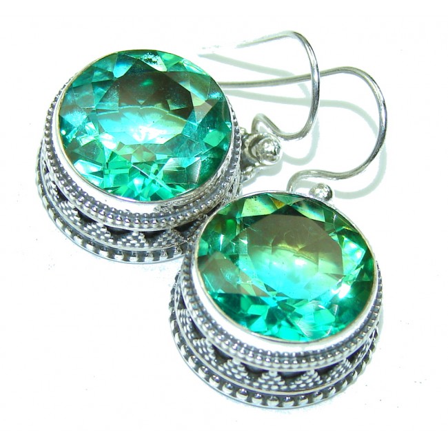 Vintage Style Green Quartz Sterling Silver earrings