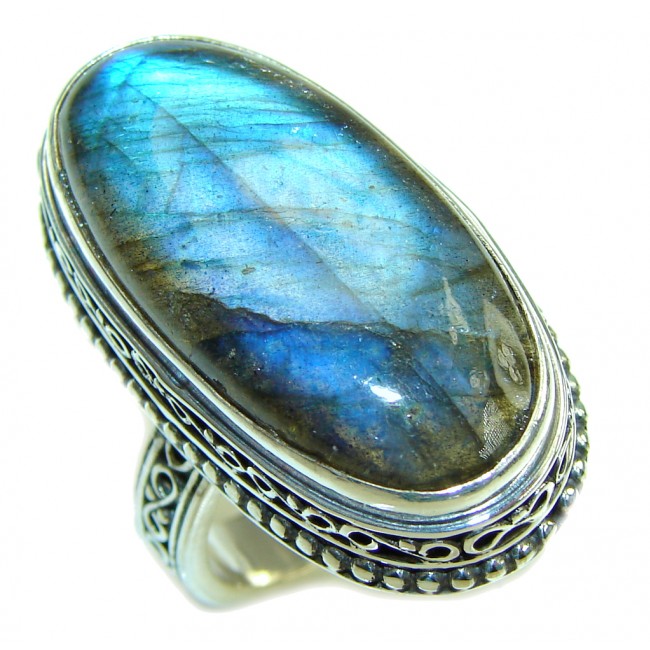 Amazing! AAA Labradorite Sterling Silver Ring s. 9 1/4