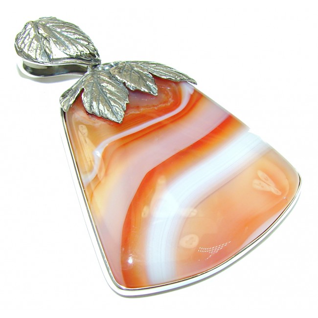 Pure Perfection AAA Red Botswana Agate Sterling Silver Pendant
