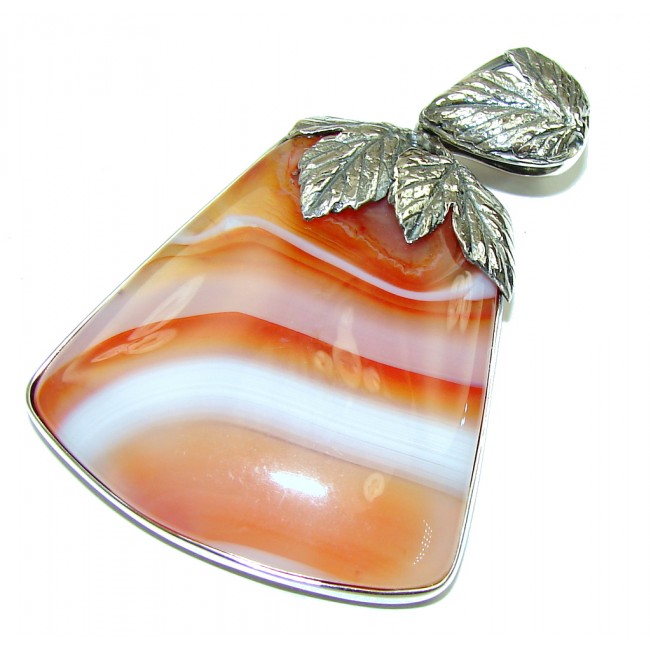 Pure Perfection AAA Red Botswana Agate Sterling Silver Pendant