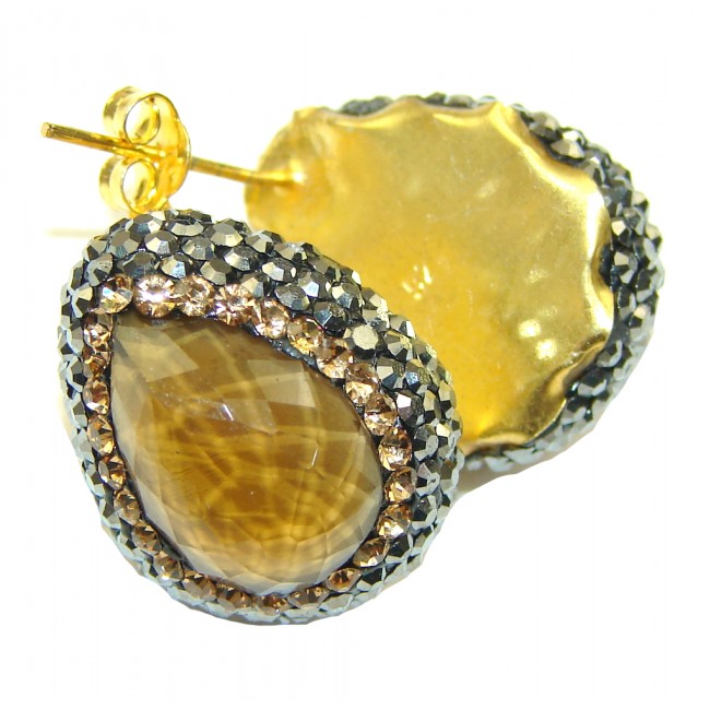 Bali Secret! Created Golden Topaz Sterling Silver earrings