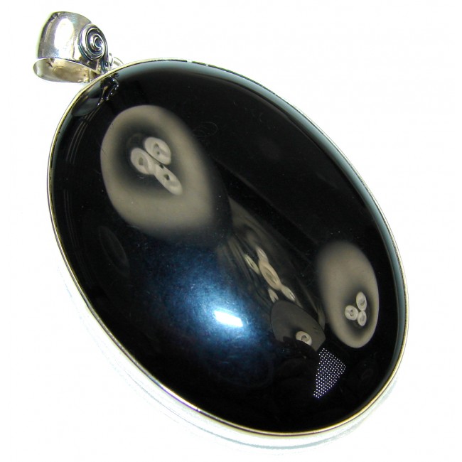 Simply Perfect AAA Black Onyx Sterling Silver Pendant