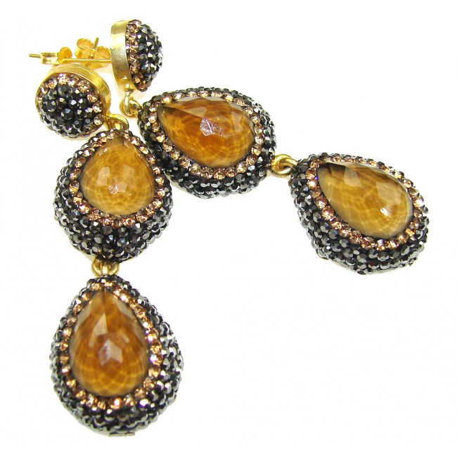 Bali Secret! Created Golden Topaz Sterling Silver earrings