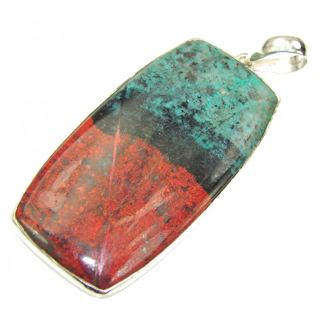 Huge Excellent AAA Red Sonora Jasper Sterling Silver Pendant