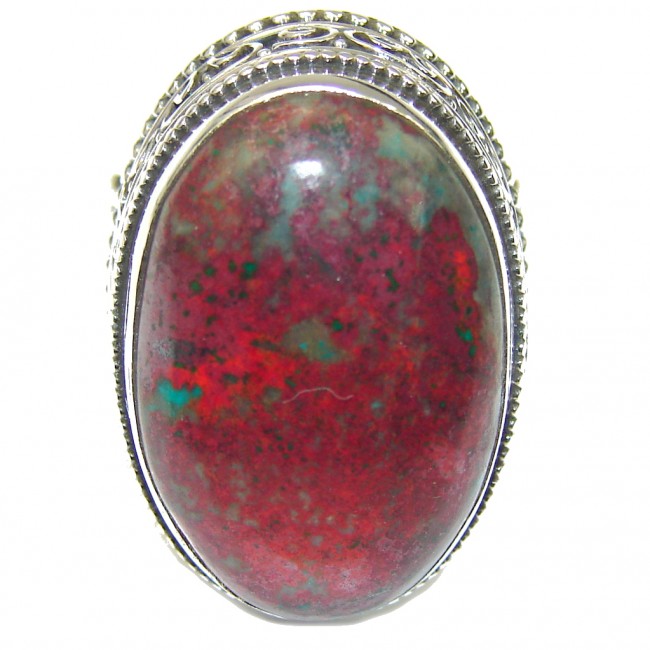 Just Perfect! Red Sonora Jasper Sterling Silver Ring s. 6