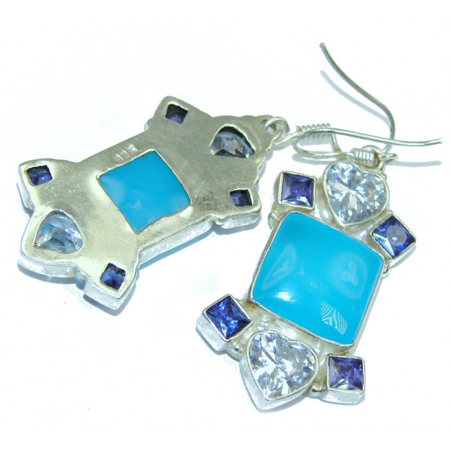 Blue Ocean! Agate Sterling Silver earrings