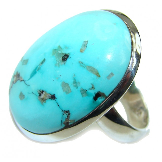 Delicate! Light Blue Turquoise Sterling Silver ring s. 9