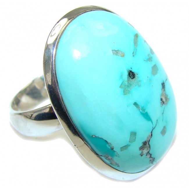 Delicate! Light Blue Turquoise Sterling Silver ring s. 9