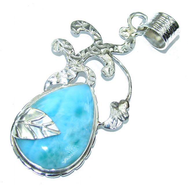 Exotic Style! AAA Blue Larimar Sterling Silver Pendant