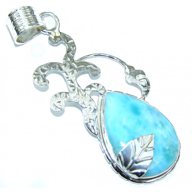 Exotic Style! AAA Blue Larimar Sterling Silver Pendant