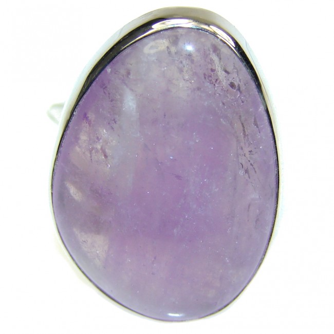 Natural! Purple Amethyst Sterling Silver ring s. 8 - adjustable