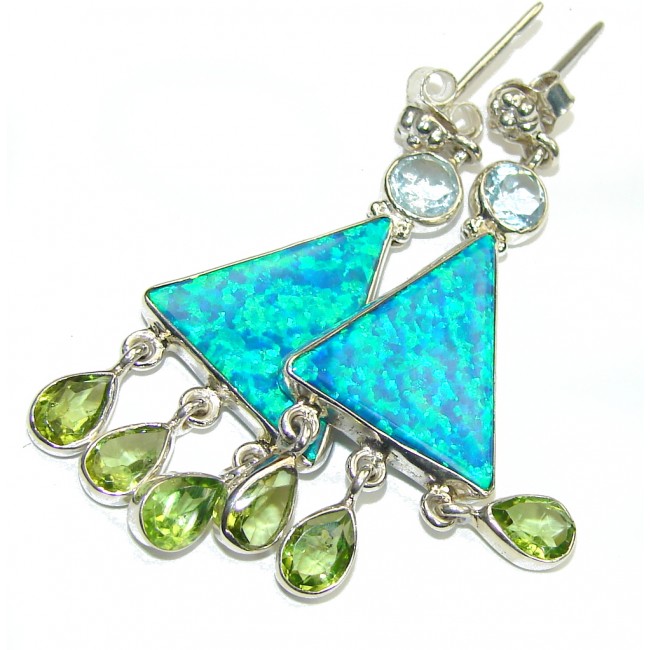 Amazing! Japanese Fire Opal Sterling Silver earrings