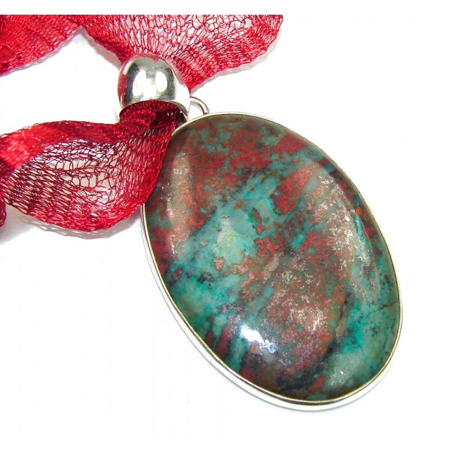 Aura Of Beauty! Red Sonora Jasper Sterling Silver Necklace