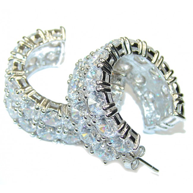 Big! Perfect Style! AAA White Topaz Sterling Silver earrings
