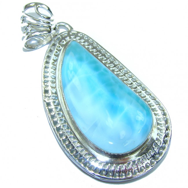 Paradise Style! AAA Blue Larimar Sterling Silver Pendant