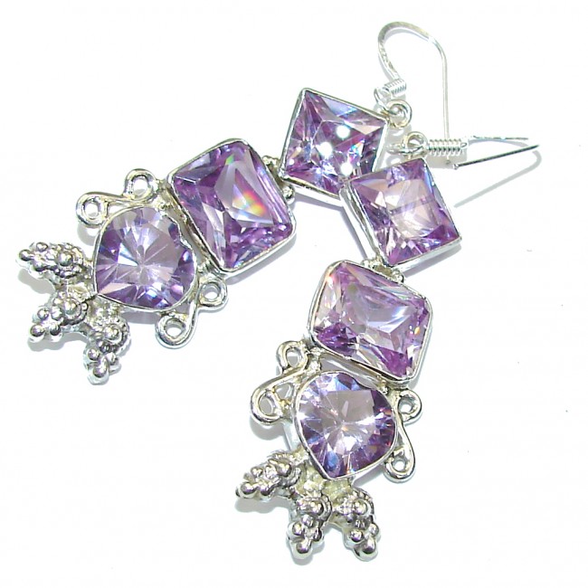 Delicate!! Lilac Quartz Sterling Silver Earrings