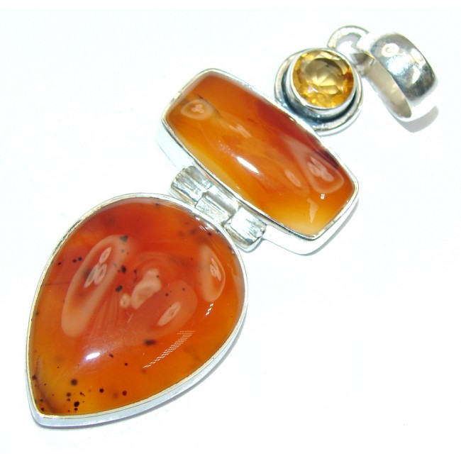 Simpl Delight! Brown Agate Sterling Silver Pendant
