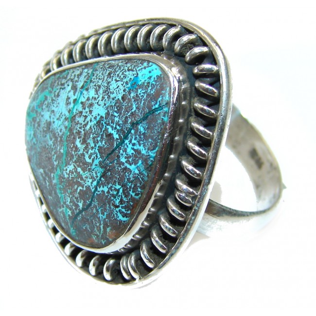 Stone Of Harmony! Chrysocolla Sterling Silver ring s. 10