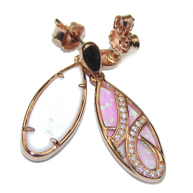 Secret Beauty! AAA Pink Japanese Fire Opal Sterling Silver earrings