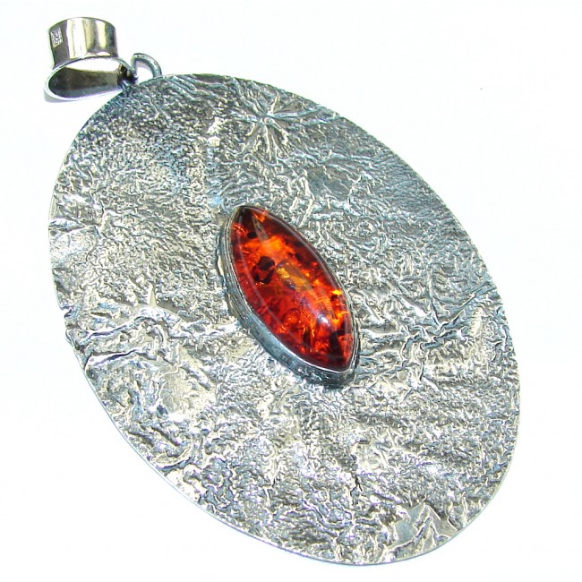 Delicate Beauty! Baltic Polish Amber Sterling Silver Pendant
