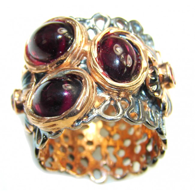 Amazing AAA Tourmaline, Rose Gold Plated, Rodium Plated Sterling Silver Ring s. 6