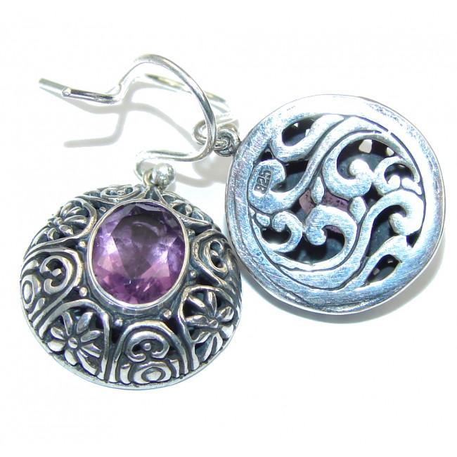 Bali Secret! Purple Amethyst Sterling Silver earrings