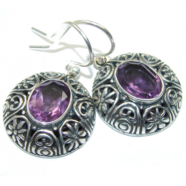 Bali Secret! Purple Amethyst Sterling Silver earrings