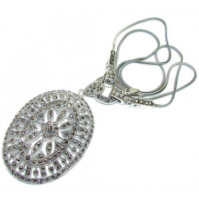 Fortune And Happiness! Marcasite Sterling Silver necklace
