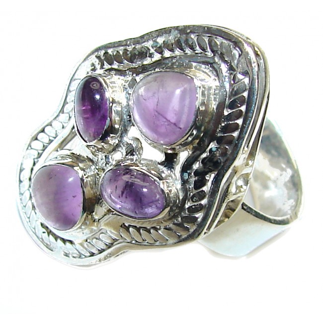 Delicate! Purple Amethyst Sterling Silver ring s. 10