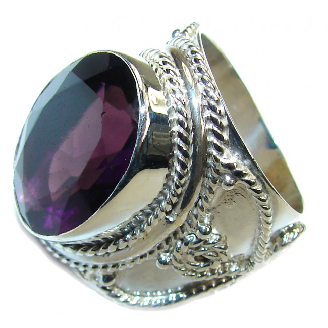 Bali Secret! Created Purple Amethyst Sterling Silver ring s. 8 1/4