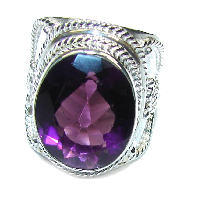 Bali Secret! Created Purple Amethyst Sterling Silver ring s. 8 1/4