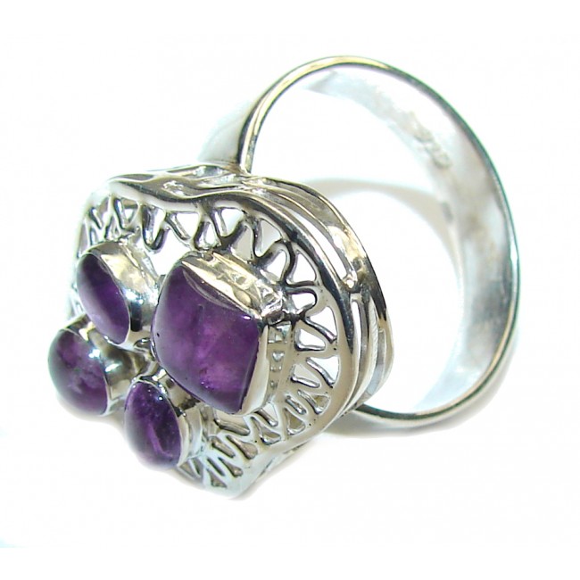 Precious Light Purple Amethyst Sterling Silver ring s. 9