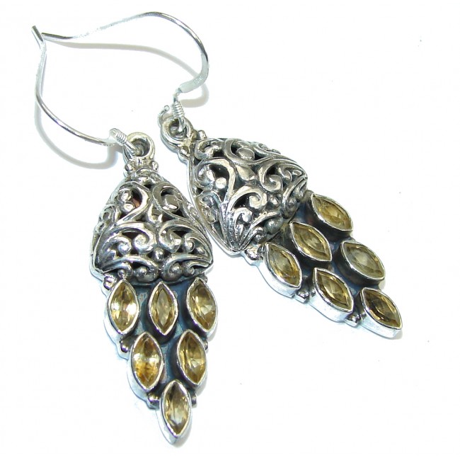Bali Secret! Yellow Citrine Sterling Silver earrings