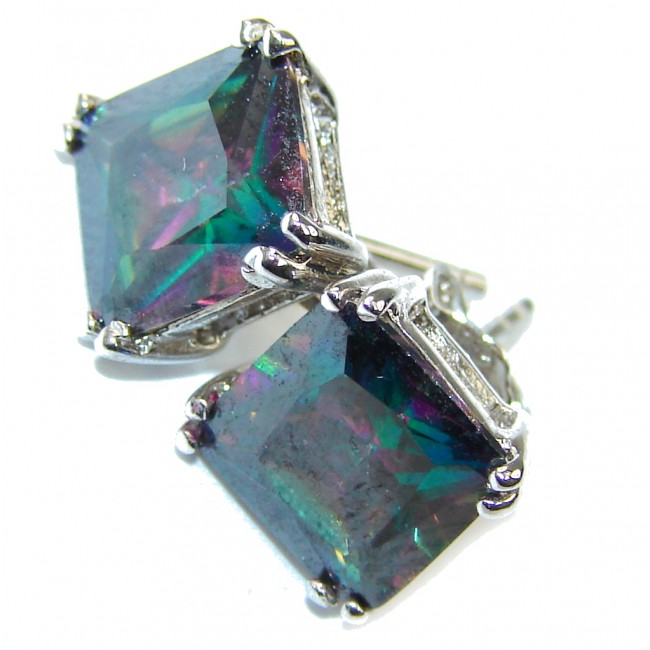 Delicate Rainbow Magic Topaz Sterling Silver earrings