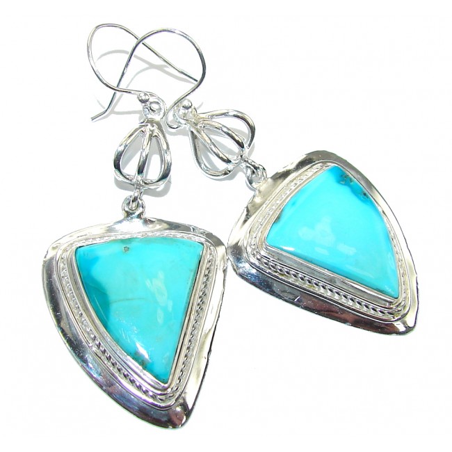 Mexico Water Light Blue Turquoise Sterling Silver earrings