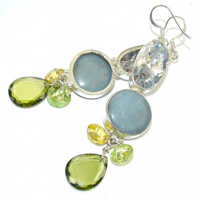 Oriental Beauty Blue Angelite Sterling Silver earrings