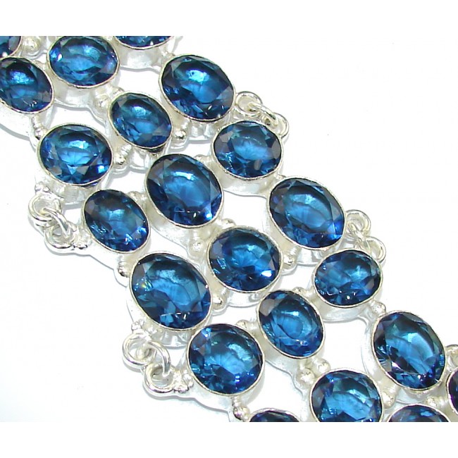 Stylish created London Blue Topaz Sterling Silver Bracelet